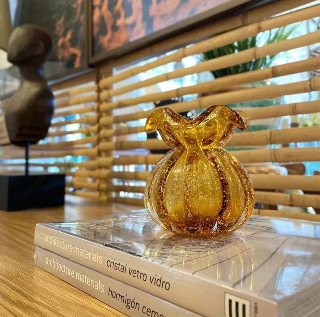 Vaso Murano Trouxinha Cristal Enfeite Decoração Casa Flor Mesa