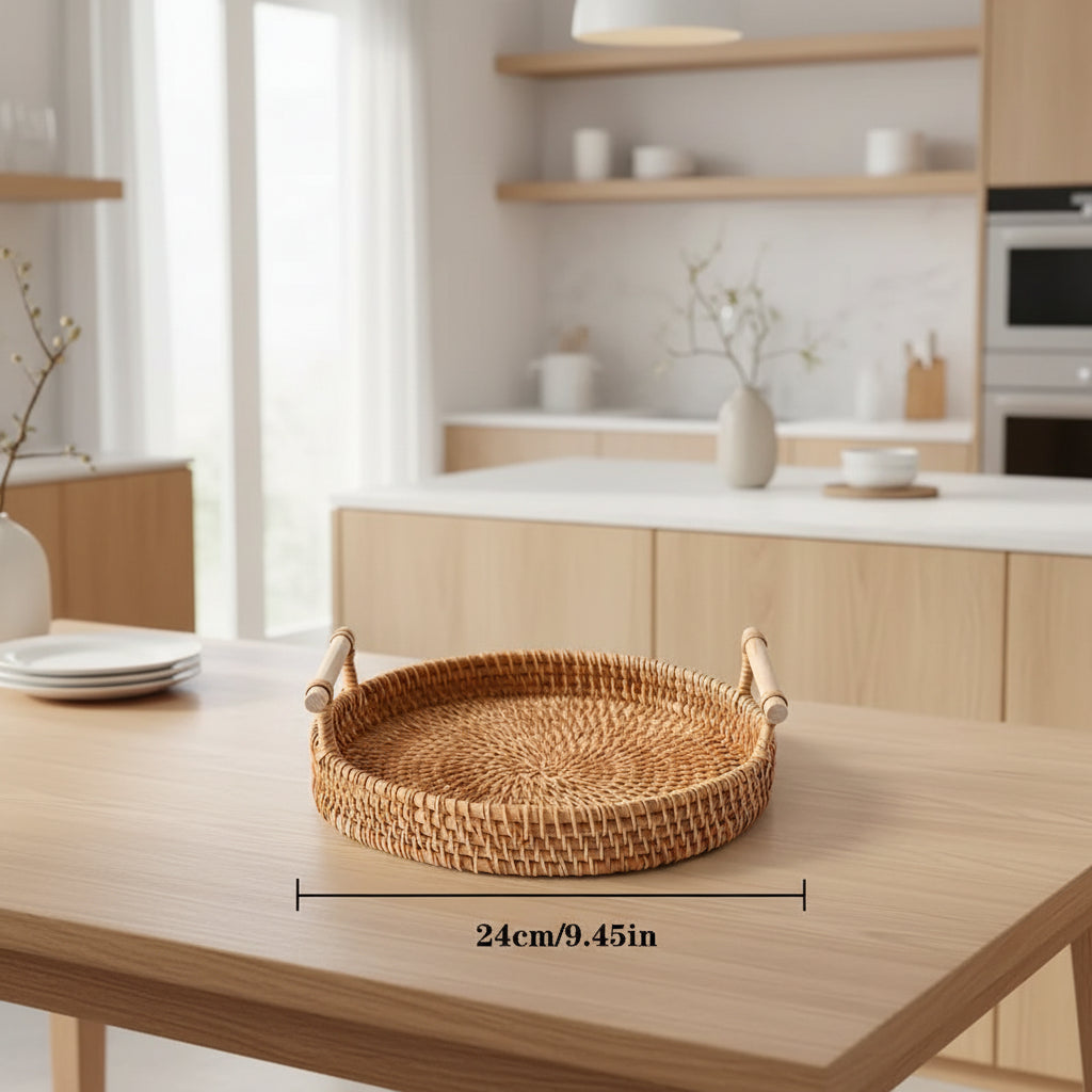 Organize sua cozinha com estilo! Bandeja de rattan artesanal