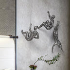 Escultura Decorativa Homem Escalando Estilo Industrial Retro em Resina para Parede
