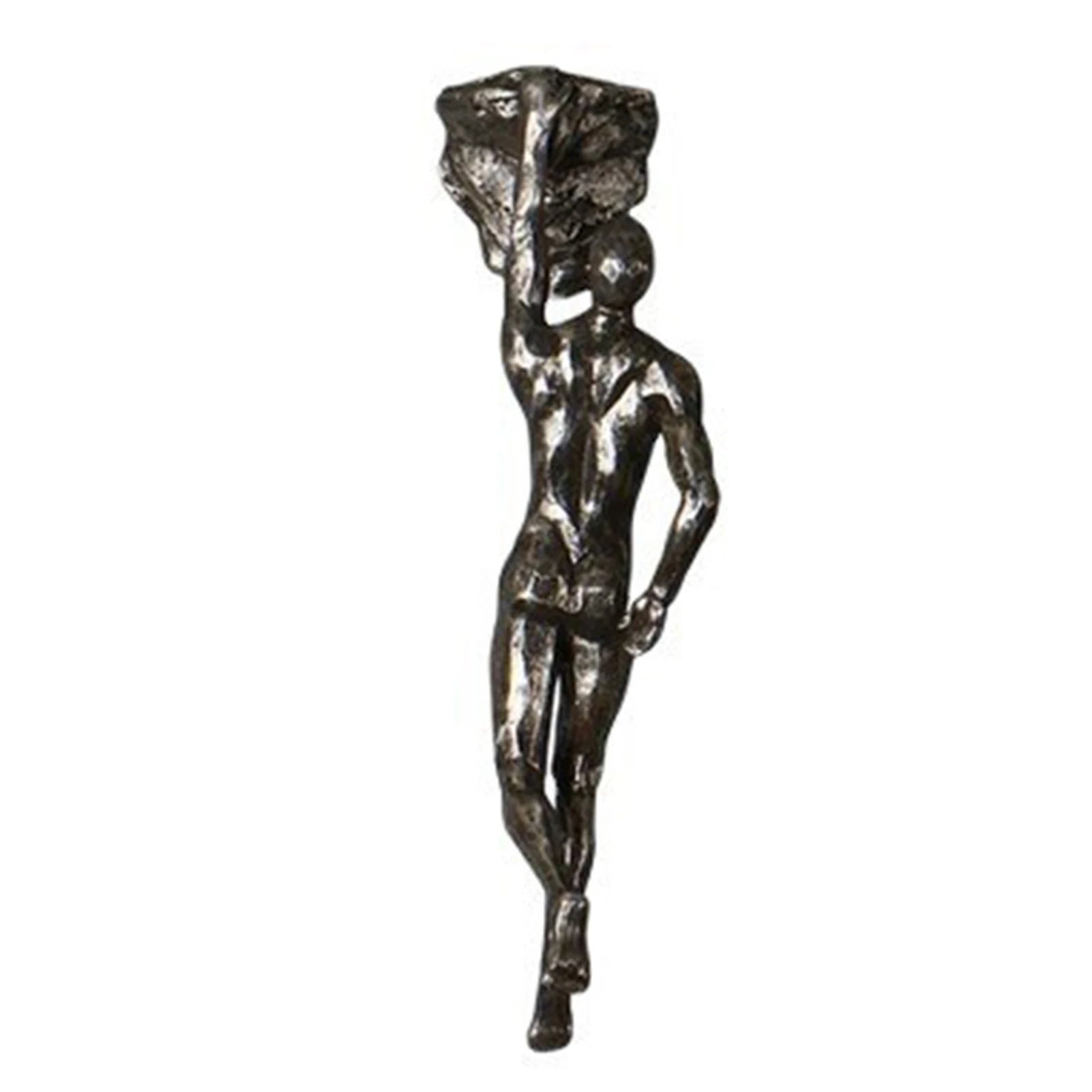 Escultura Decorativa Homem Escalando Estilo Industrial Retro em Resina para Parede