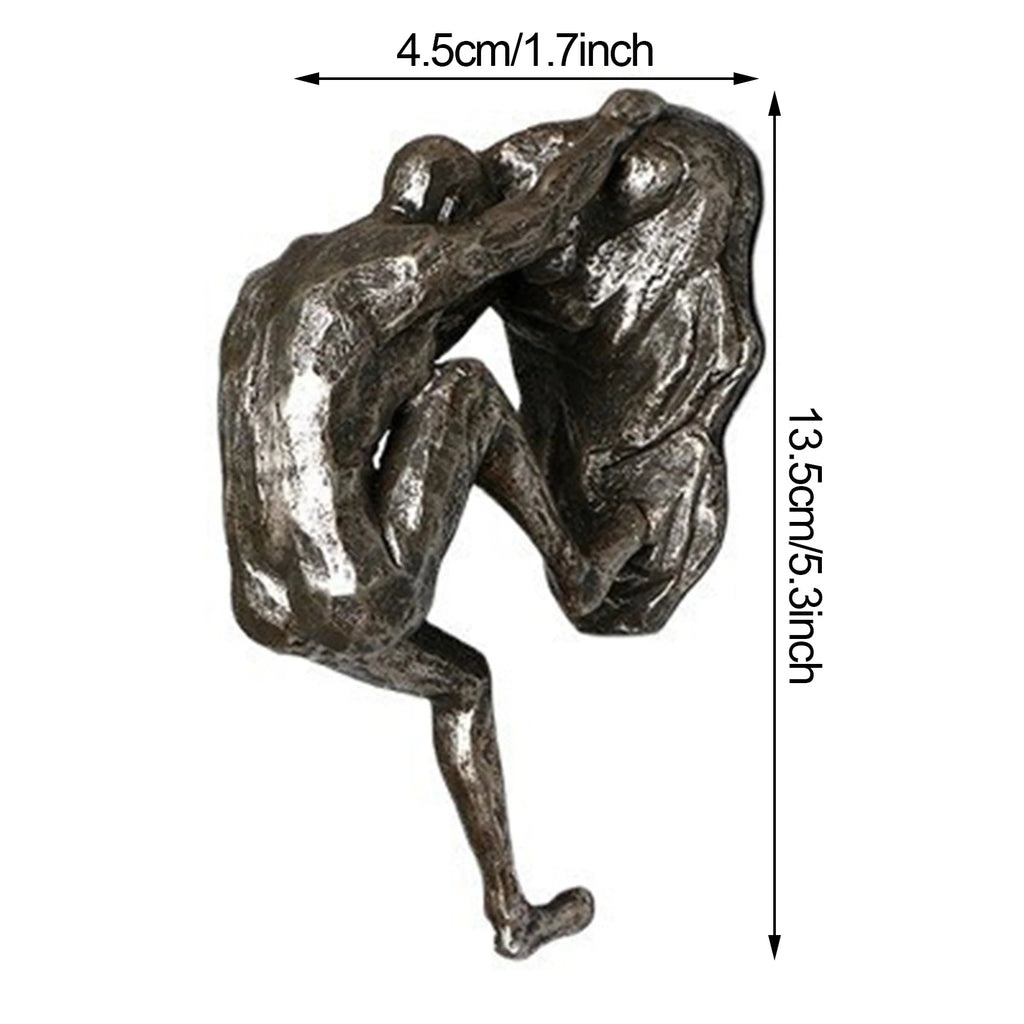 Escultura Decorativa Homem Escalando Estilo Industrial Retro em Resina para Parede