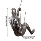 Escultura Decorativa Homem Escalando Estilo Industrial Retro em Resina para Parede