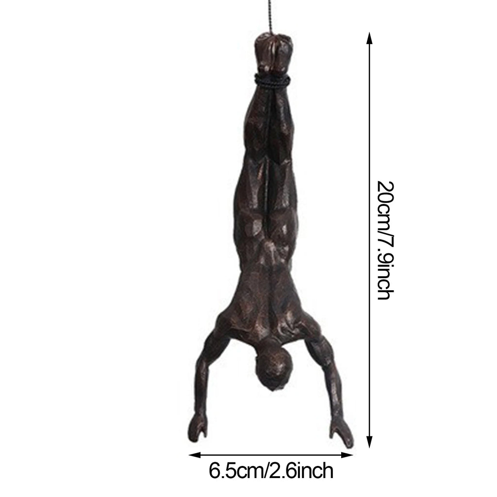 Escultura Decorativa Homem Escalando Estilo Industrial Retro em Resina para Parede