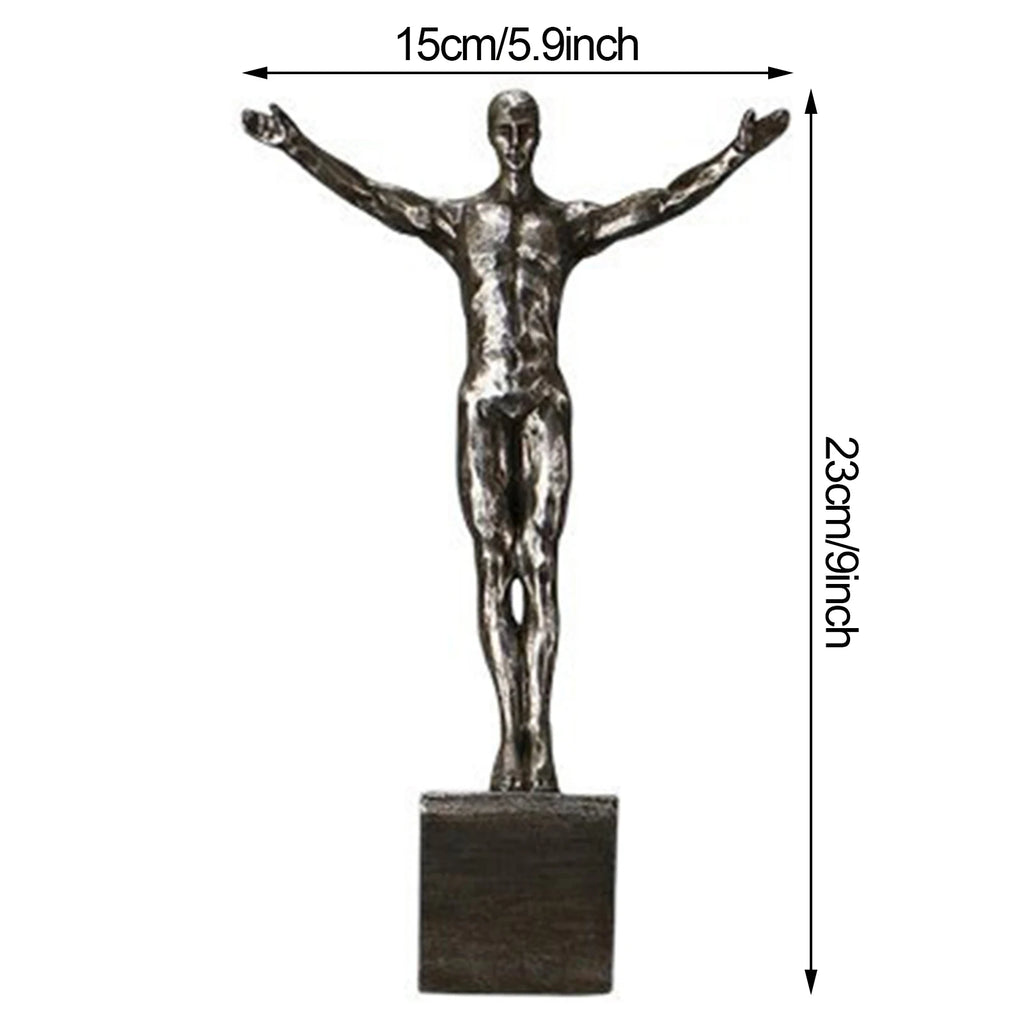 Escultura Decorativa Homem Escalando Estilo Industrial Retro em Resina para Parede