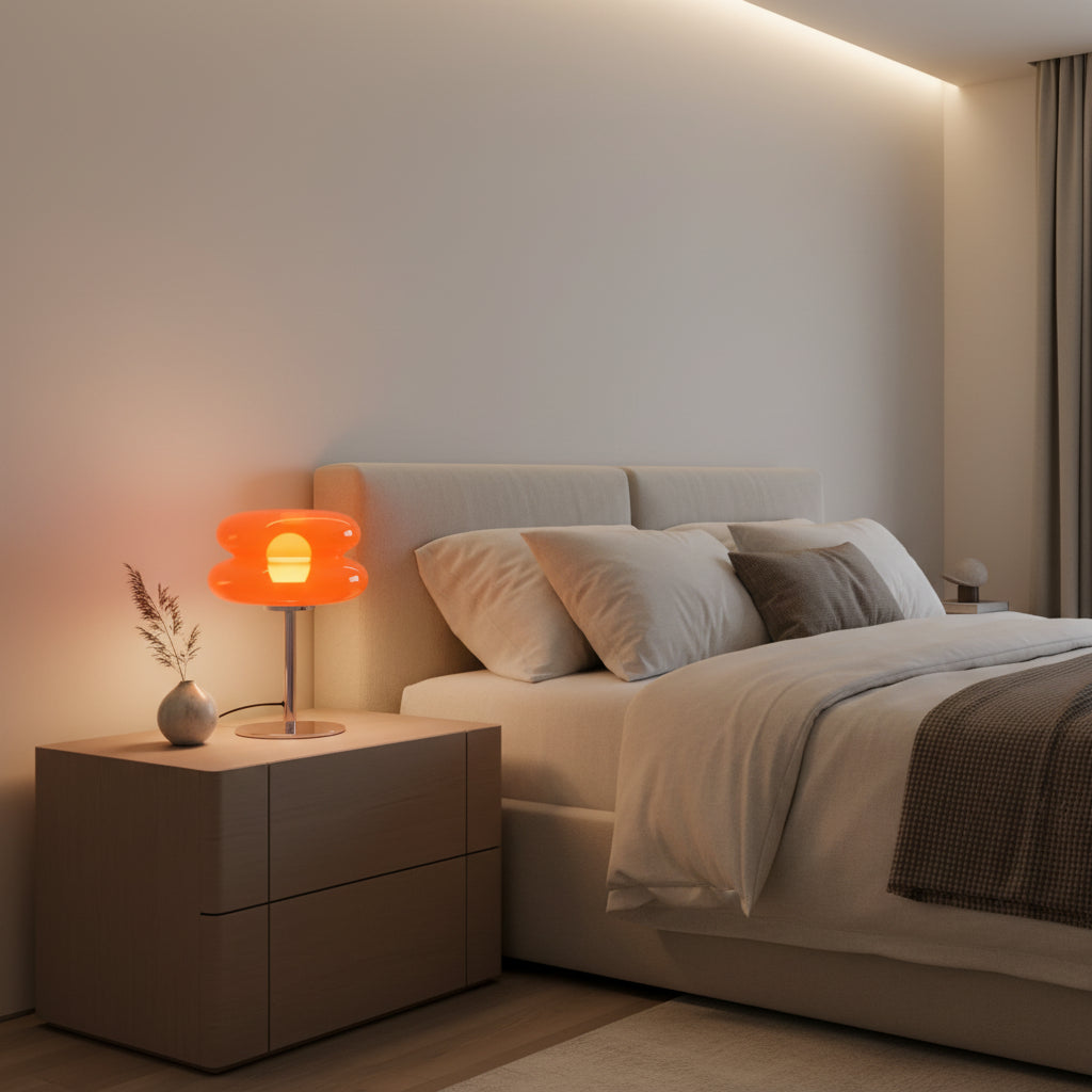 Luminária de Mesa Design Moderno com cúpula plástica. Design cogumelo, regulagem de 9 níveis de brilho para quarto e sala.
