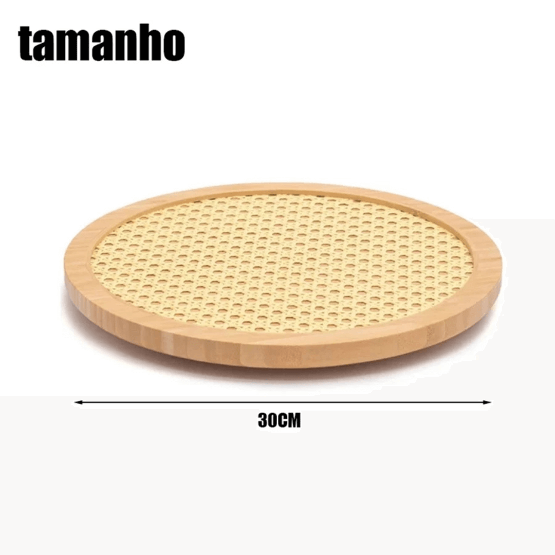 Bandeja Giratória de Bambu