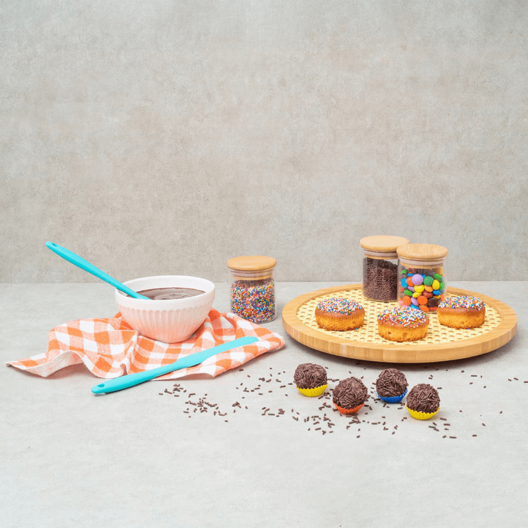 Bandeja Giratória de Bambu