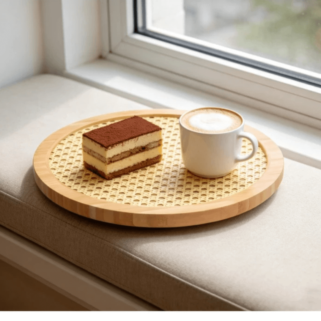 Bandeja Giratória de Bambu