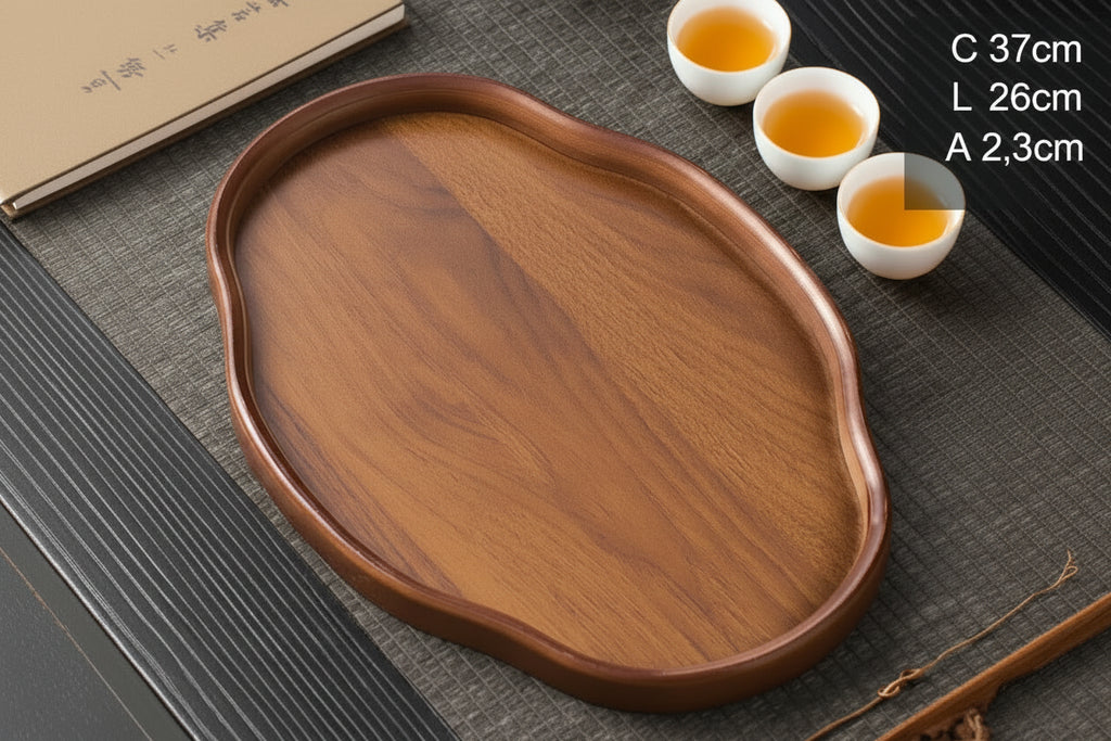Bandeja de madeira Enyawell, artesanal e ecológica. Ideal para servir frutas, queijos e snacks com estilo moderno e sustentável.