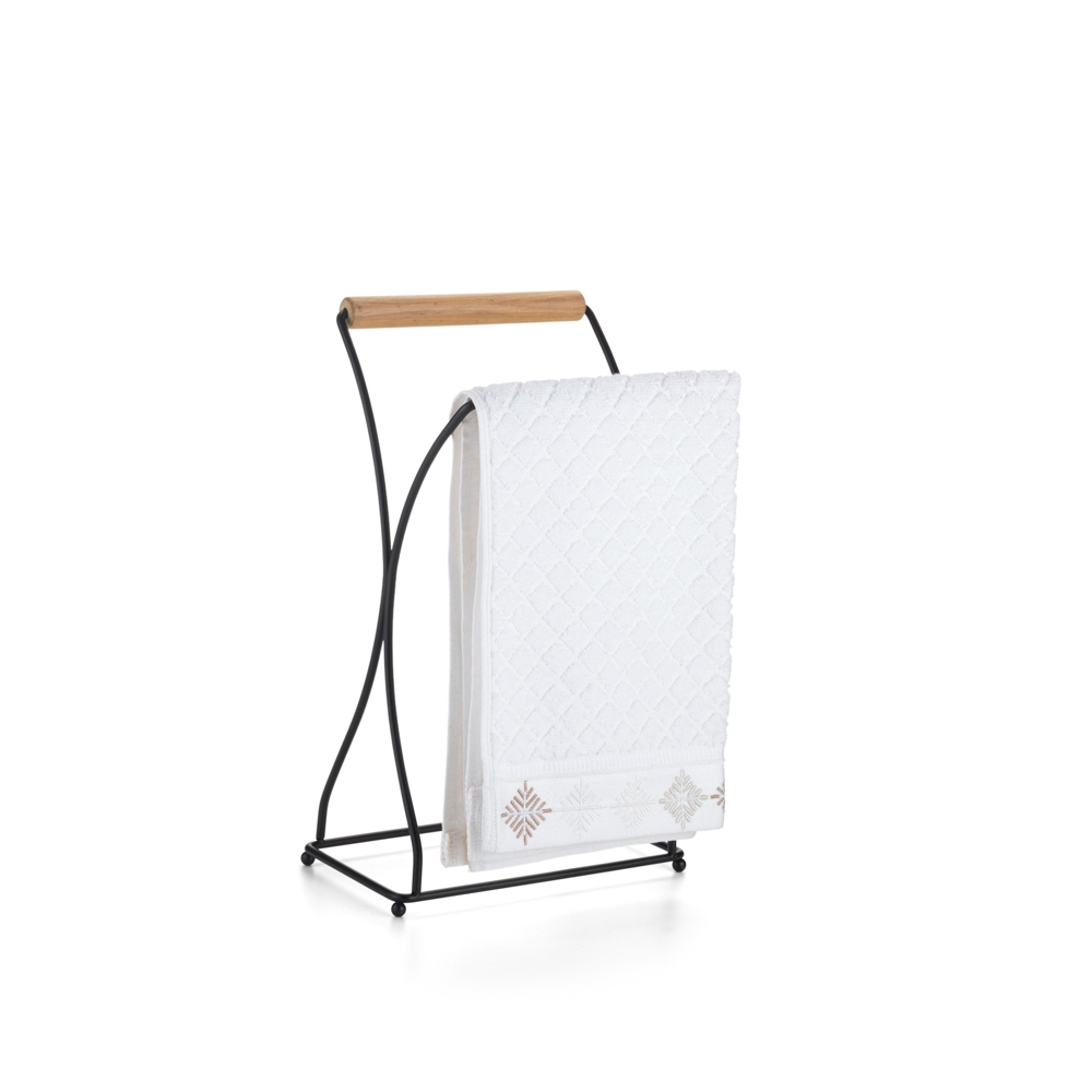 Suporte Porta Toalha Duplo Lavabo Banheiro Madeira Eco Arthi