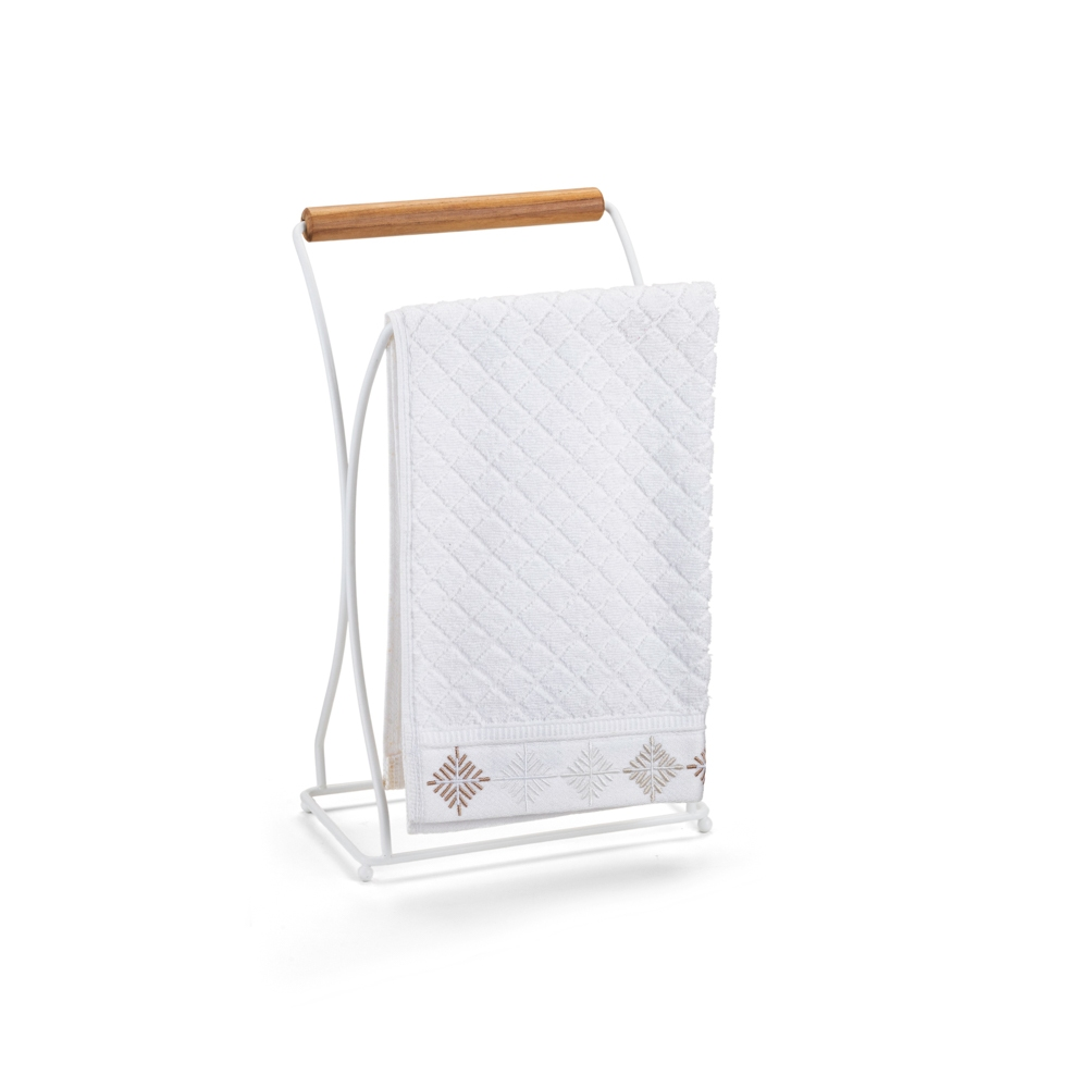Suporte Porta Toalha Duplo Lavabo Banheiro Madeira Eco Arthi