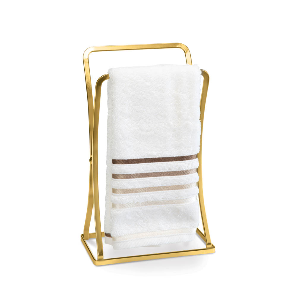 Porta Toalha de Bancada para Lavabo – Design Elegante em Dourado Fosco para Pia do Banheiro