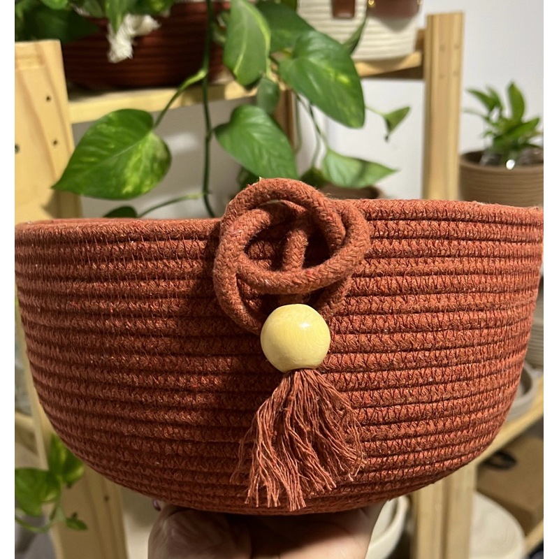 Cachepot cuia de corda costurado