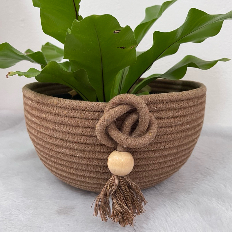 Cachepot cuia de corda costurado