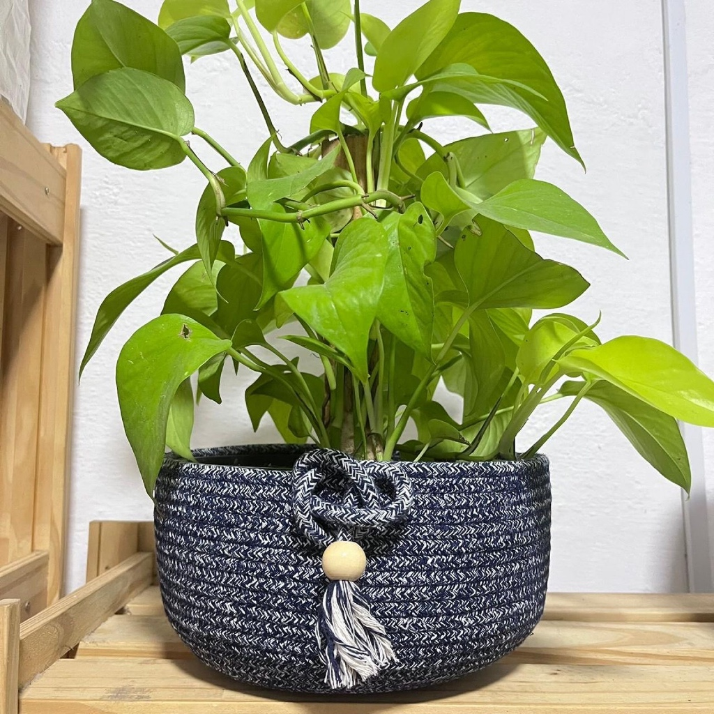 Cachepot cuia de corda costurado