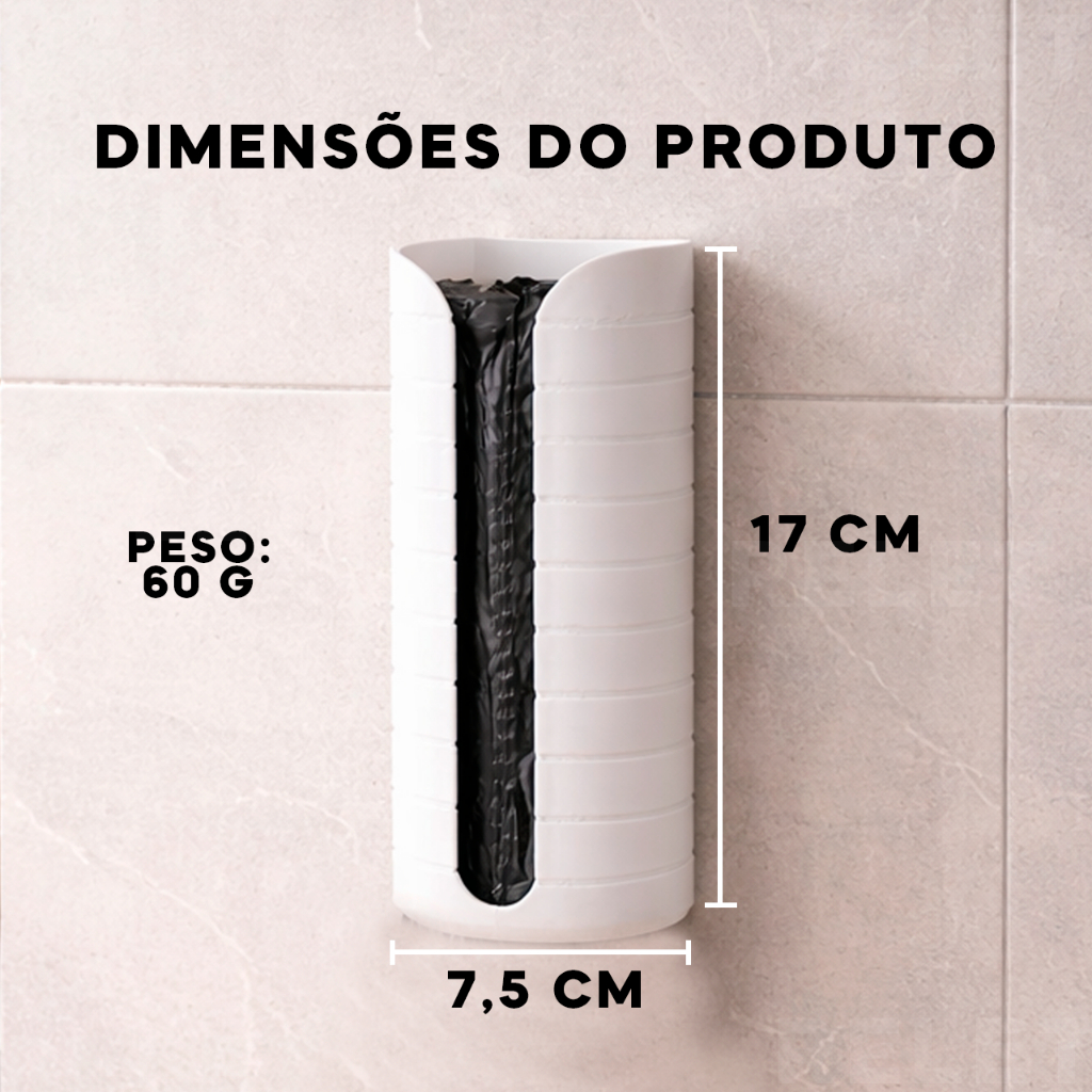Suporte para Rolo de Saco de Lixo Para Casa Em Cozinha Banheiro Dispenser Porta Sacolas de Supermercado Puxa Saco
