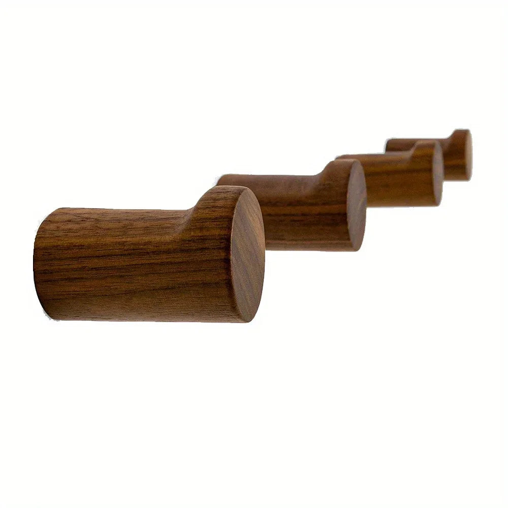 Gancho vintage de parede em madeira nogueira. Ideal para chapéus, casacos e decoração. Presente criativo.
