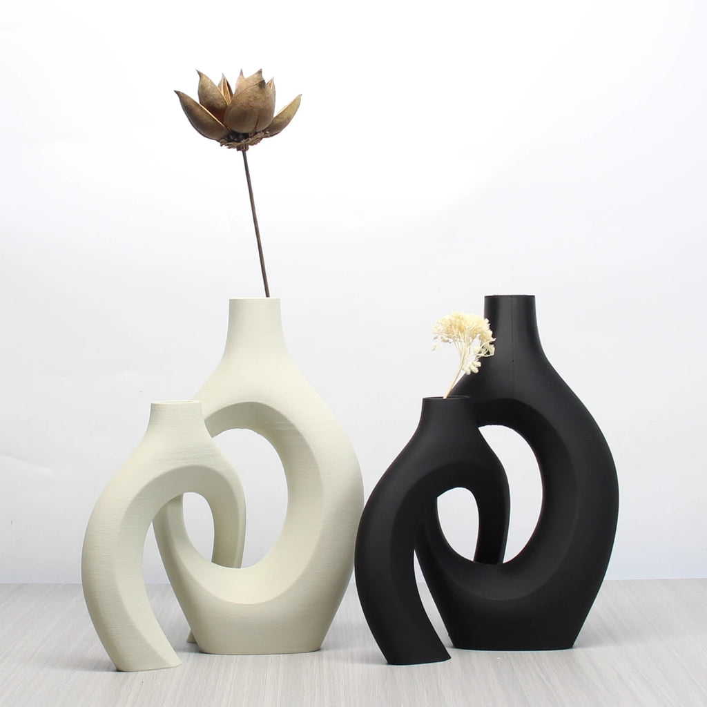 Conjunto de vasos decorativos Boho Terra Arte, vista geral do kit completo