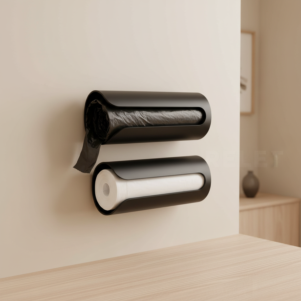 Kit 2 suportes dispenser rolo saco de lixo – cozinha organizada