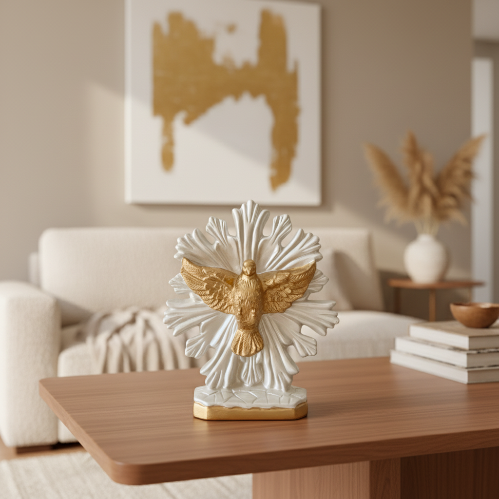 Escultura Espírito Santo de Mesa em Gesso