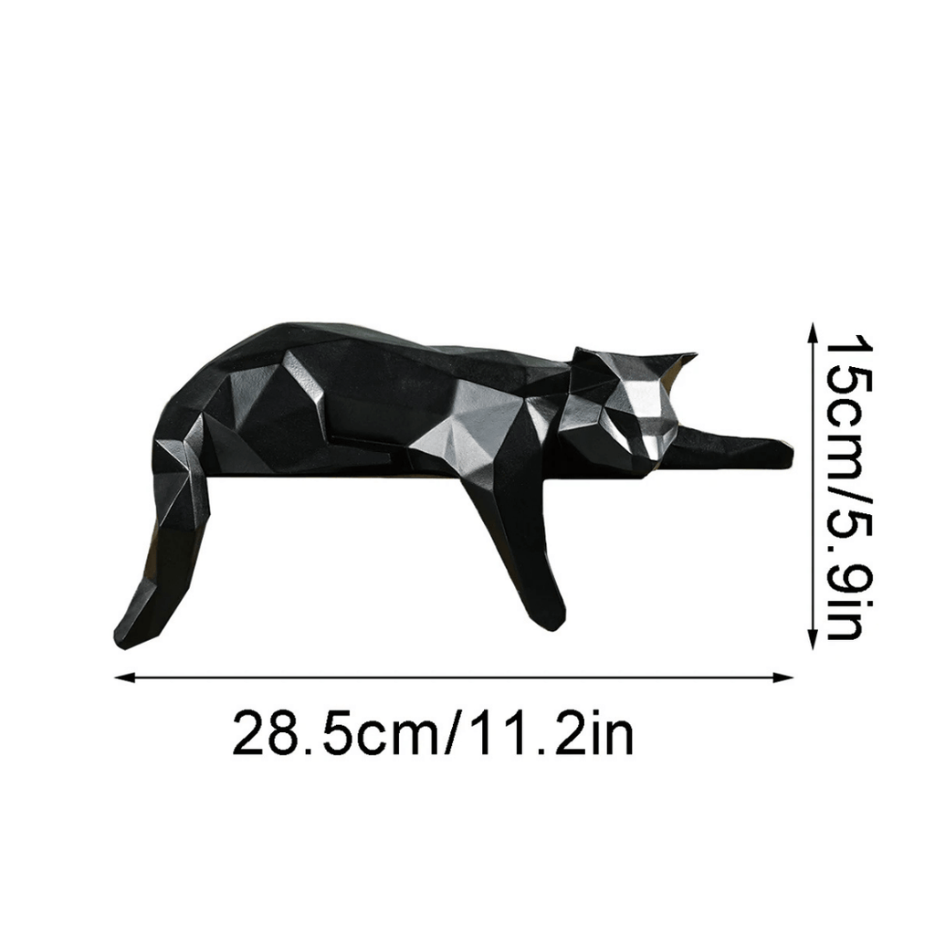 Estátua Gato Geométrico em Resina — Presente Decorativo Exclusivo | ViaHome