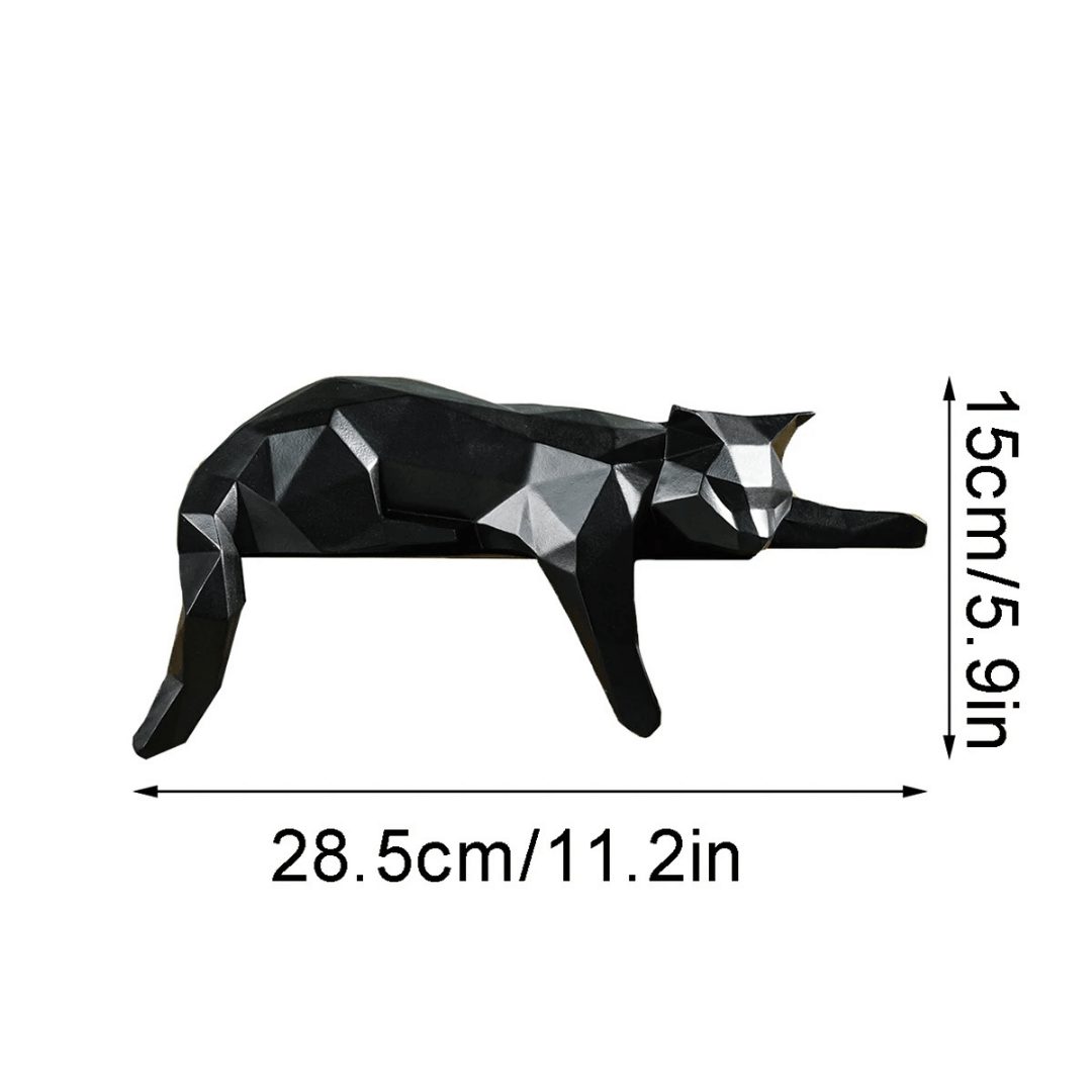Estátua Gato Geométrico em Resina — Presente Decorativo Exclusivo | ViaHome