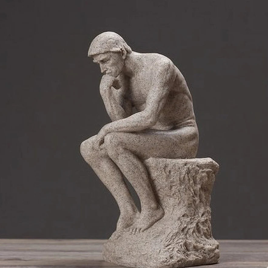 A Estátua Pensador Estilo Nórdico Minimalista é uma peça sofisticada que une arte e significado