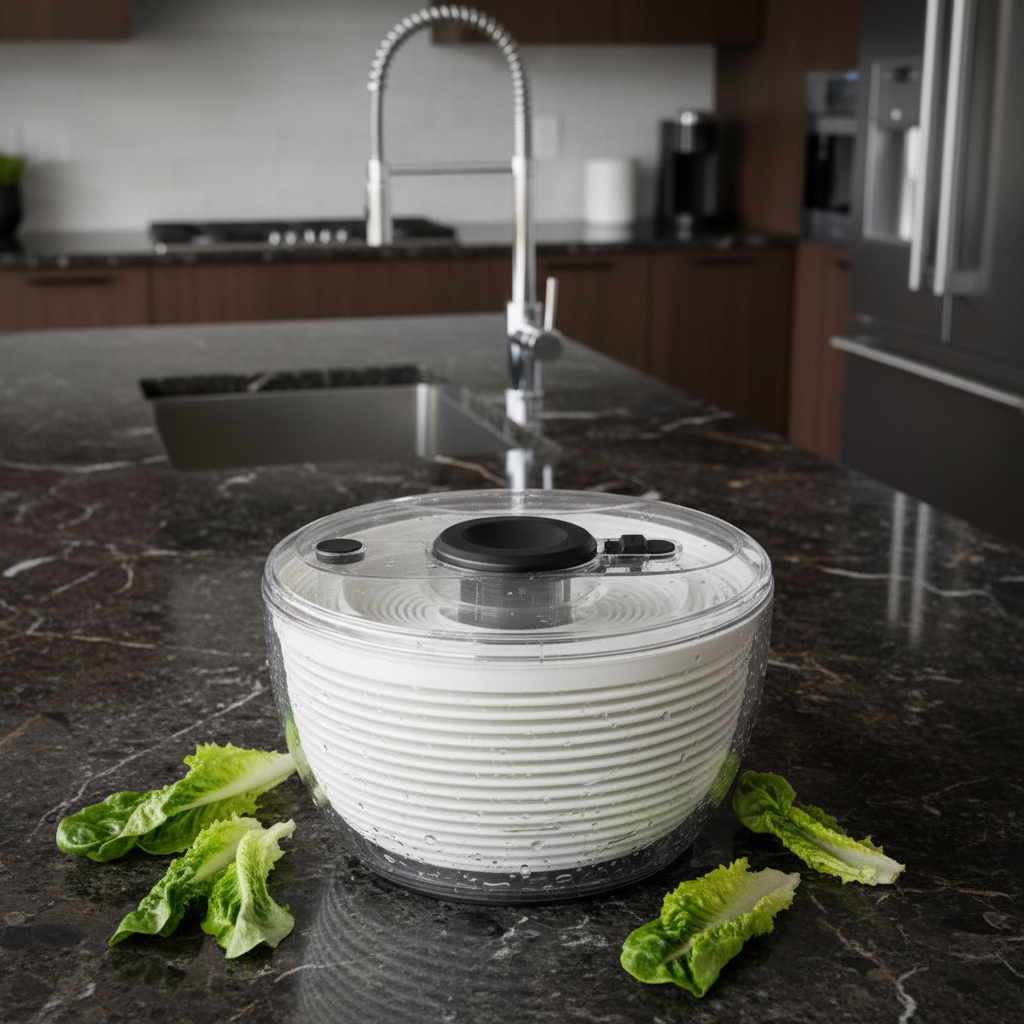 Centrífuga lava e seca salada 6L com cesto e tampa separados