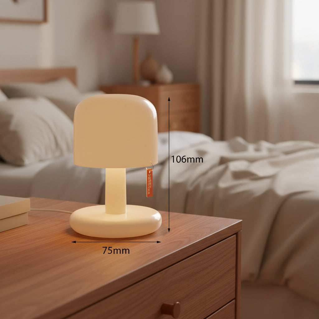 Luminária de cogumelo portátil recarregável USB com luz LED quente