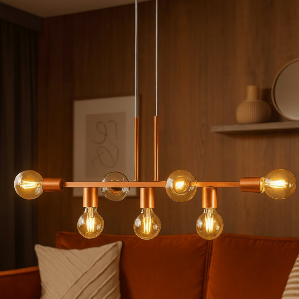 Ilumine seus ambientes com o Pendente Rubis 7 Lâmpadas. Design moderno em alumínio com pintura eletrostática.