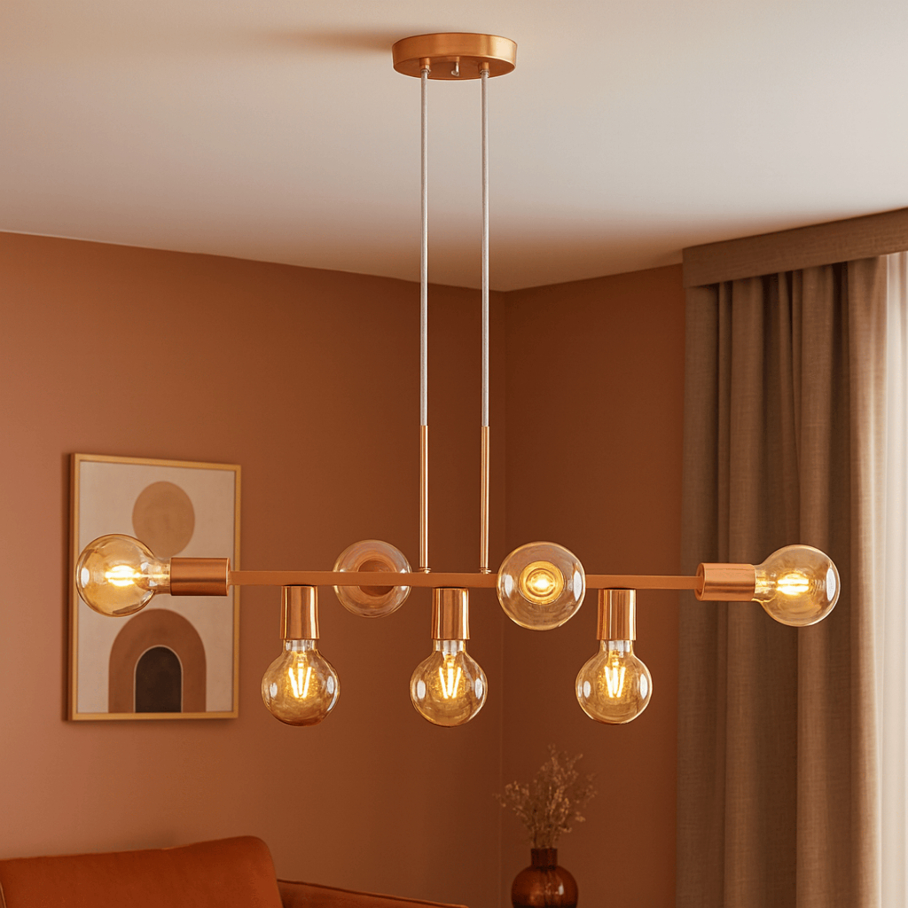 Luminária de teto Pendente Rubis para 7 Lâmpadas 68cm moderno industrial (Estilo Jabuticaba)