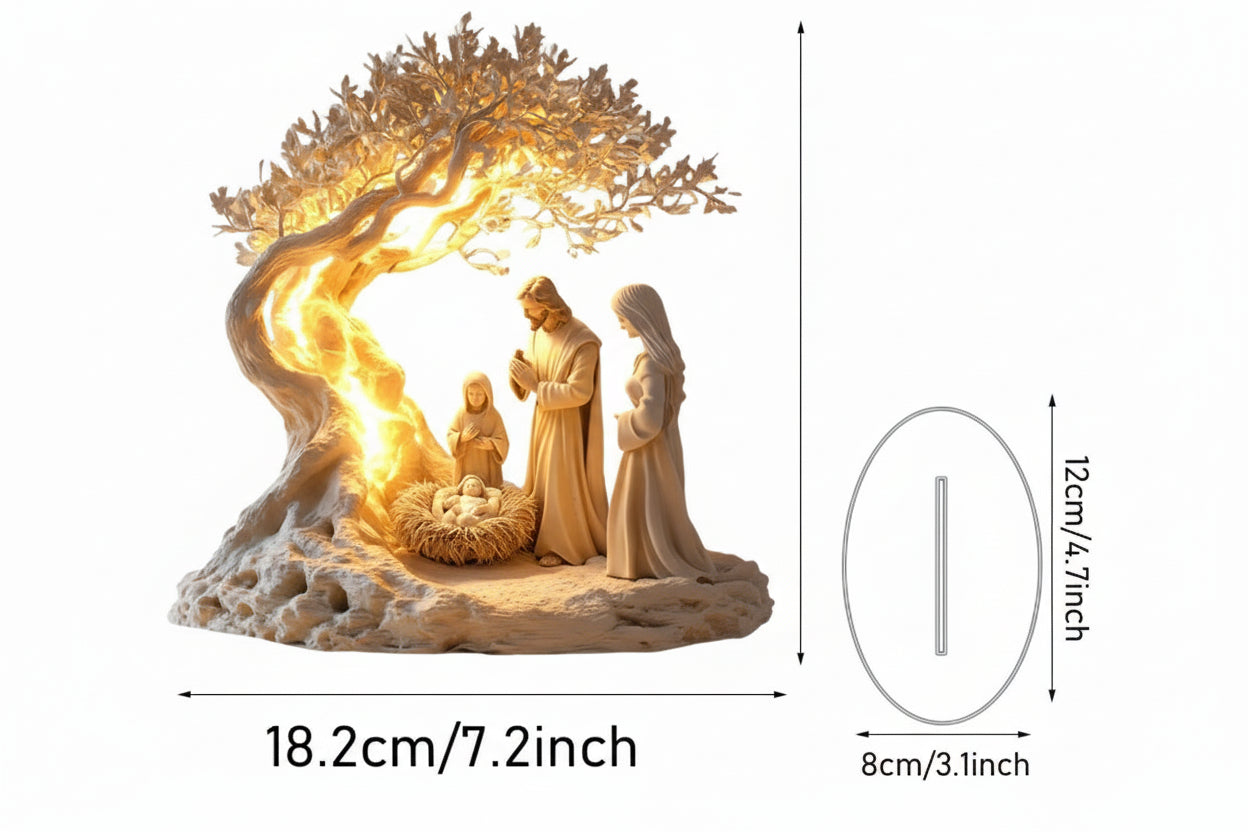 figura acrílica natalina cena do nascimento de jesus decoração cristã