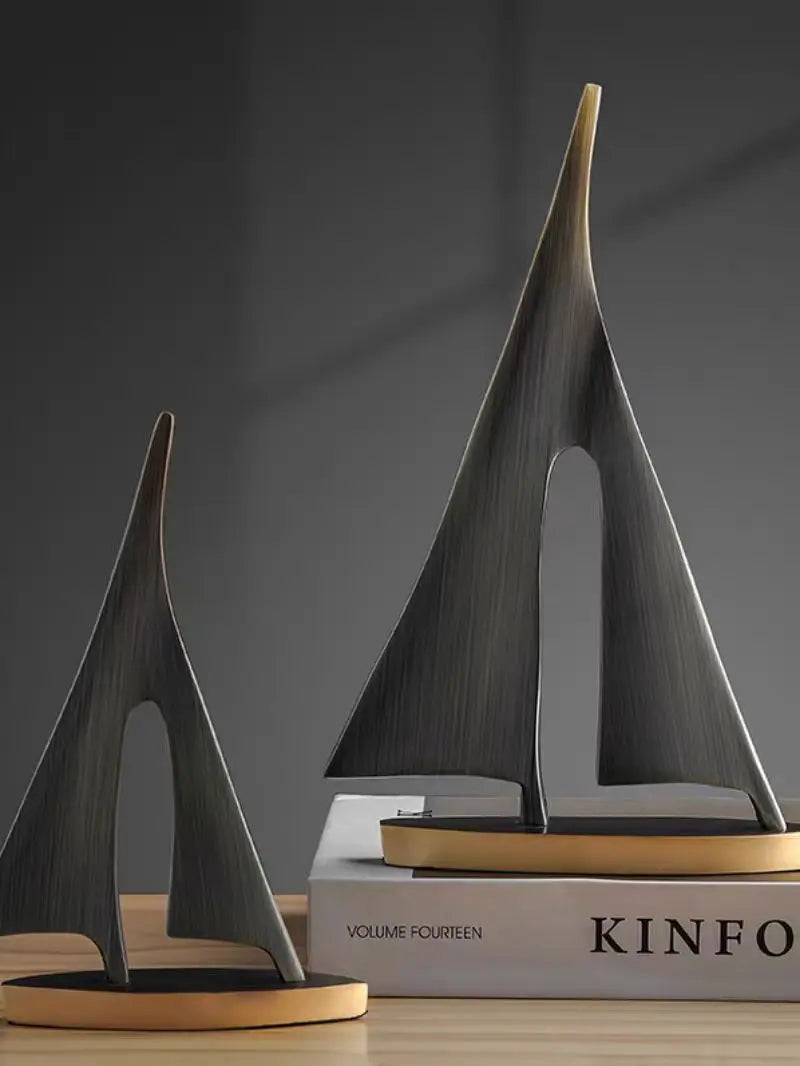 Decore sua casa com elegância-Ornamento em resina modelo veleiro 