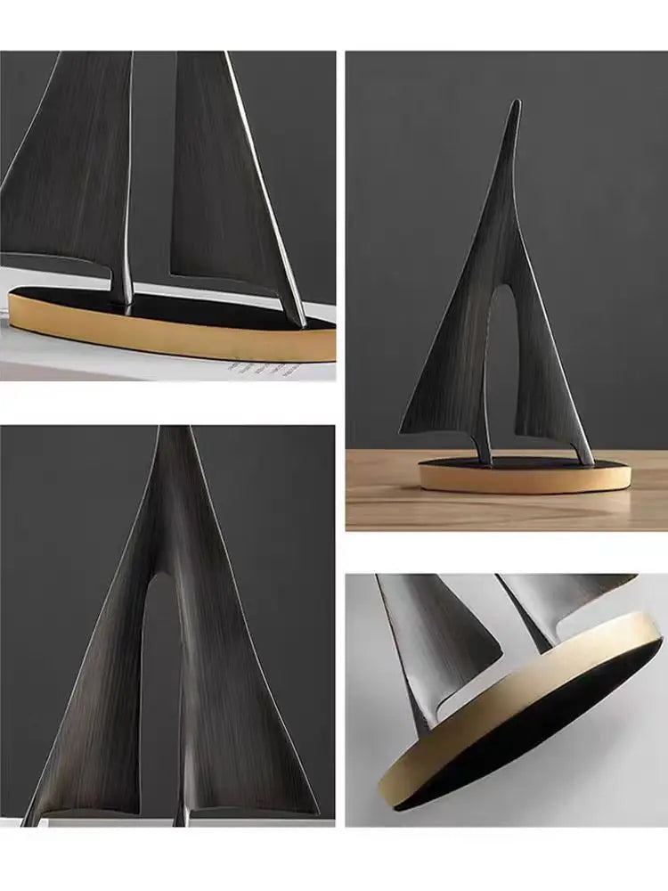  Decore sua casa com elegância-Ornamento em resina modelo veleiro 