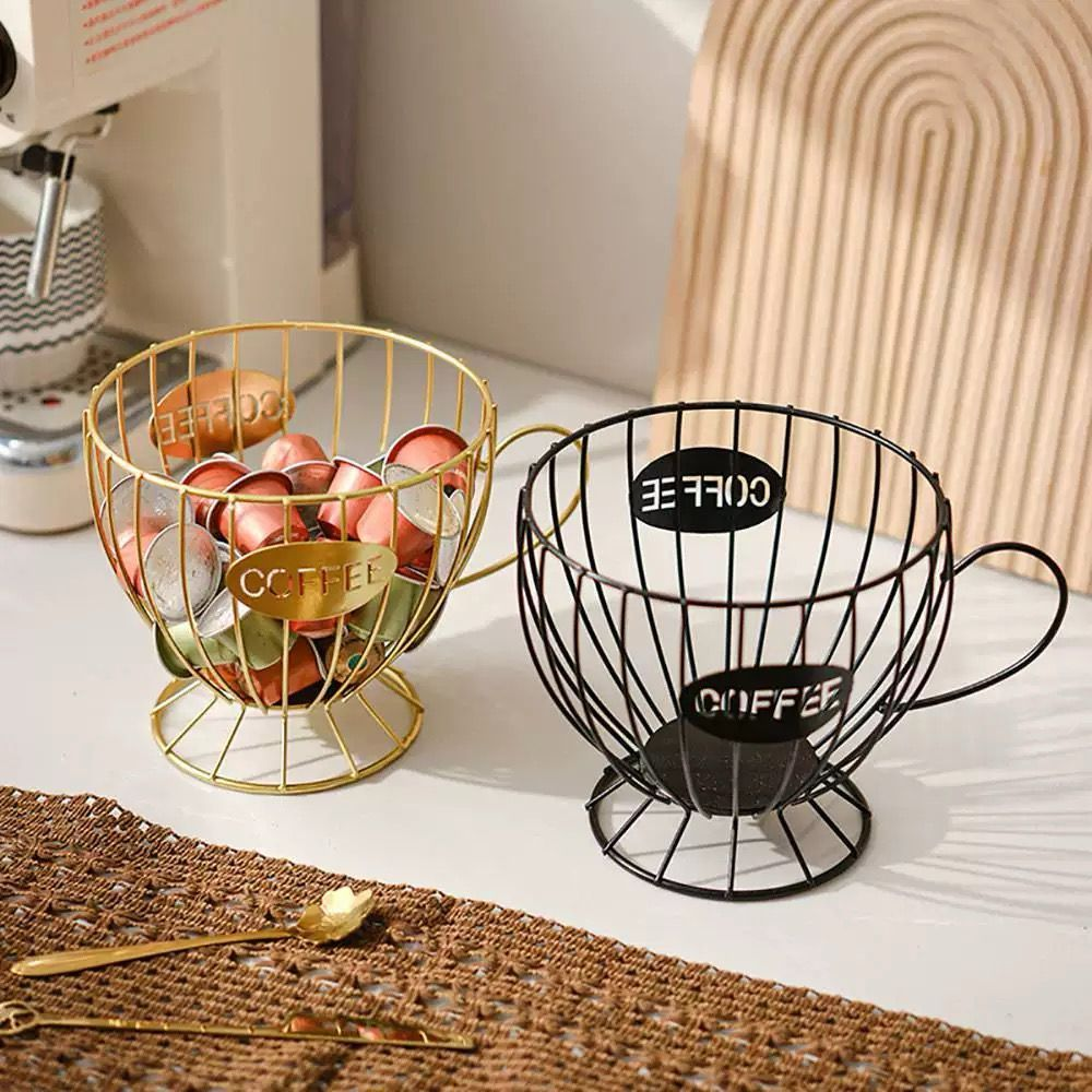 Cesta porta cápsulas preta para bancada de café – capacidade 32 cápsulas