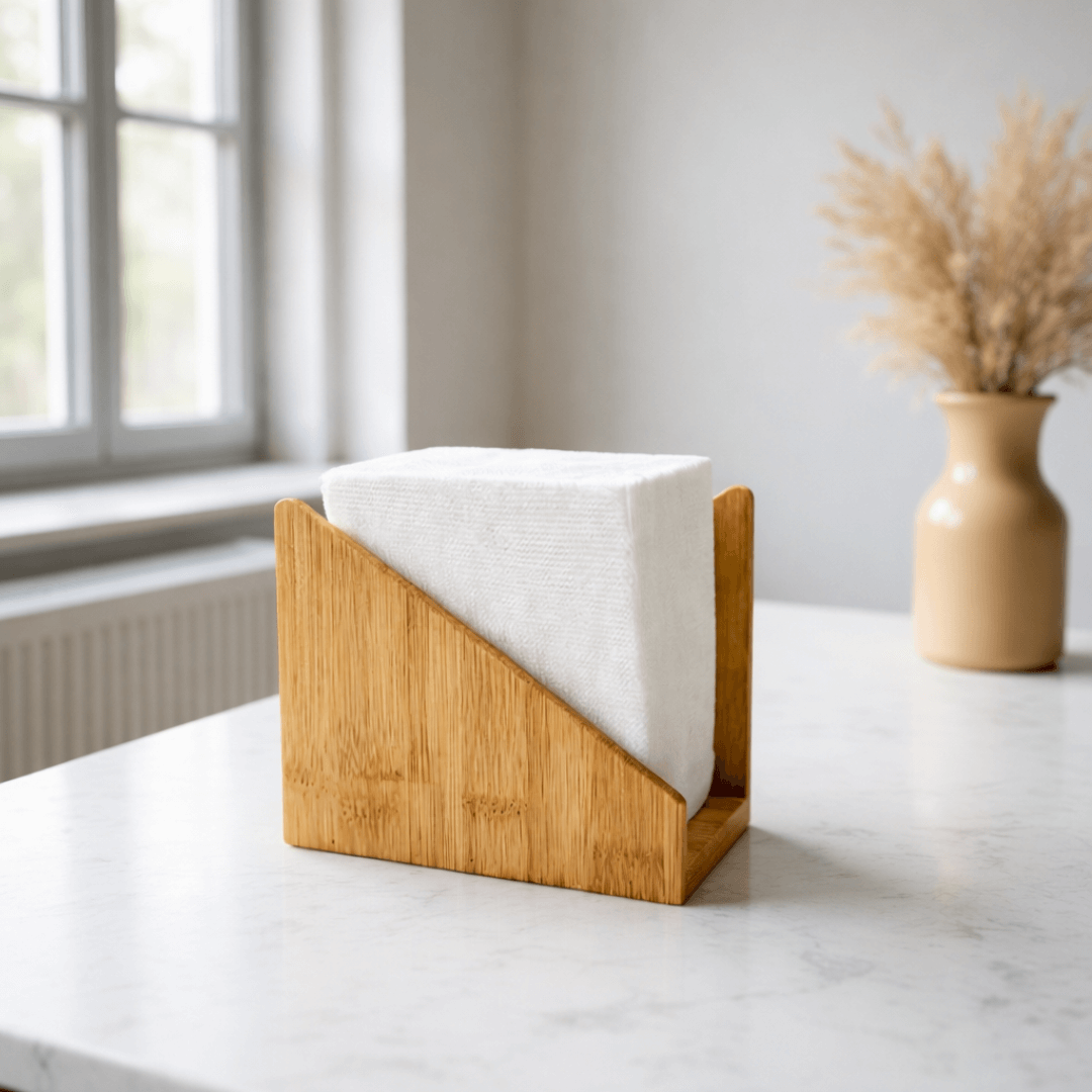 Porta Guardanapo de Bambu Grande para Mesa