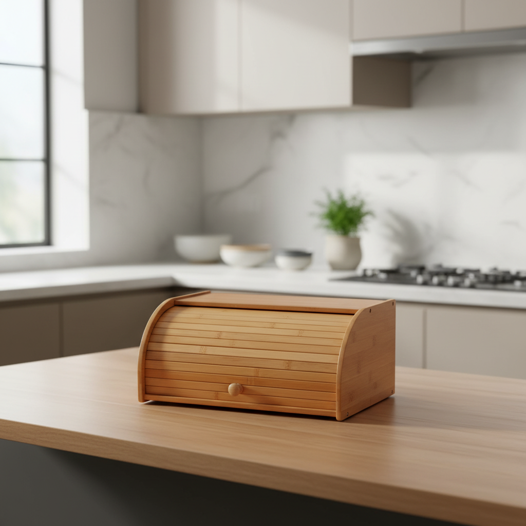 Porta Pão de Bambu 2 Andares – Organização com Toque Natural