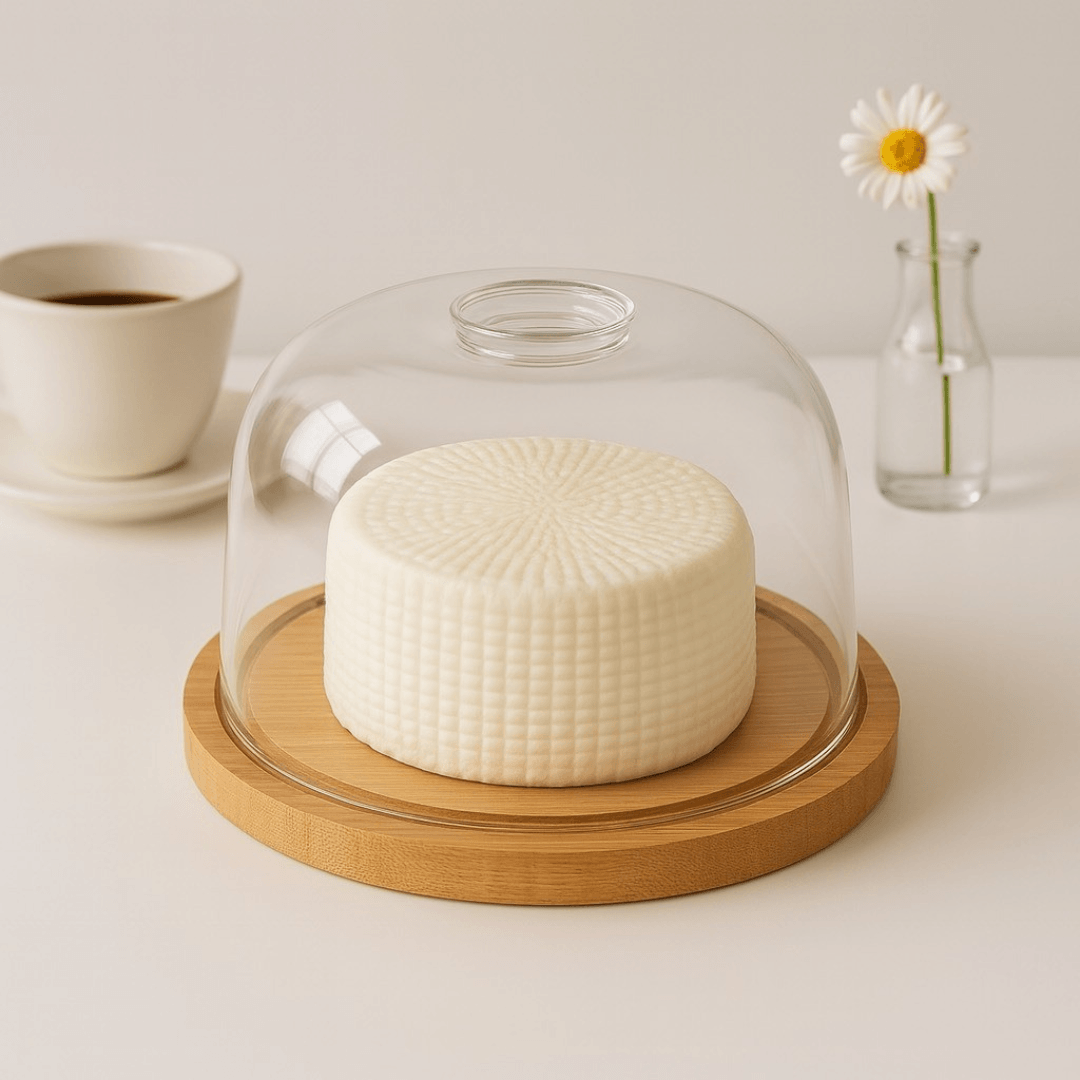 Queijeira de Bambu com Tampa Acrílica – Elegância e Proteção