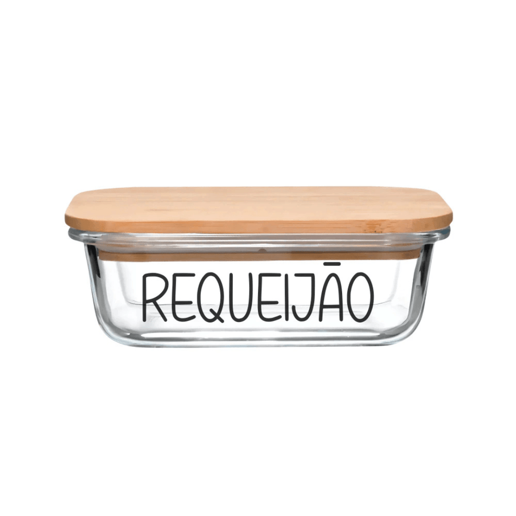 Pote Hermético de Vidro com Tampa de Bambu 370ml