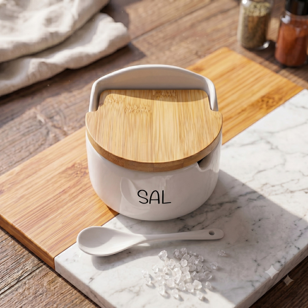 Porta Mantimentos/Condimentos - Branco (250 g) Sal