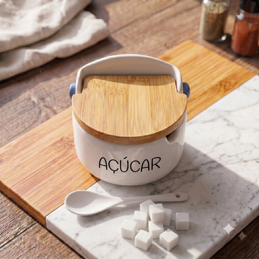 Porta Mantimentos/Condimentos - Branco (250 g) Açúcar