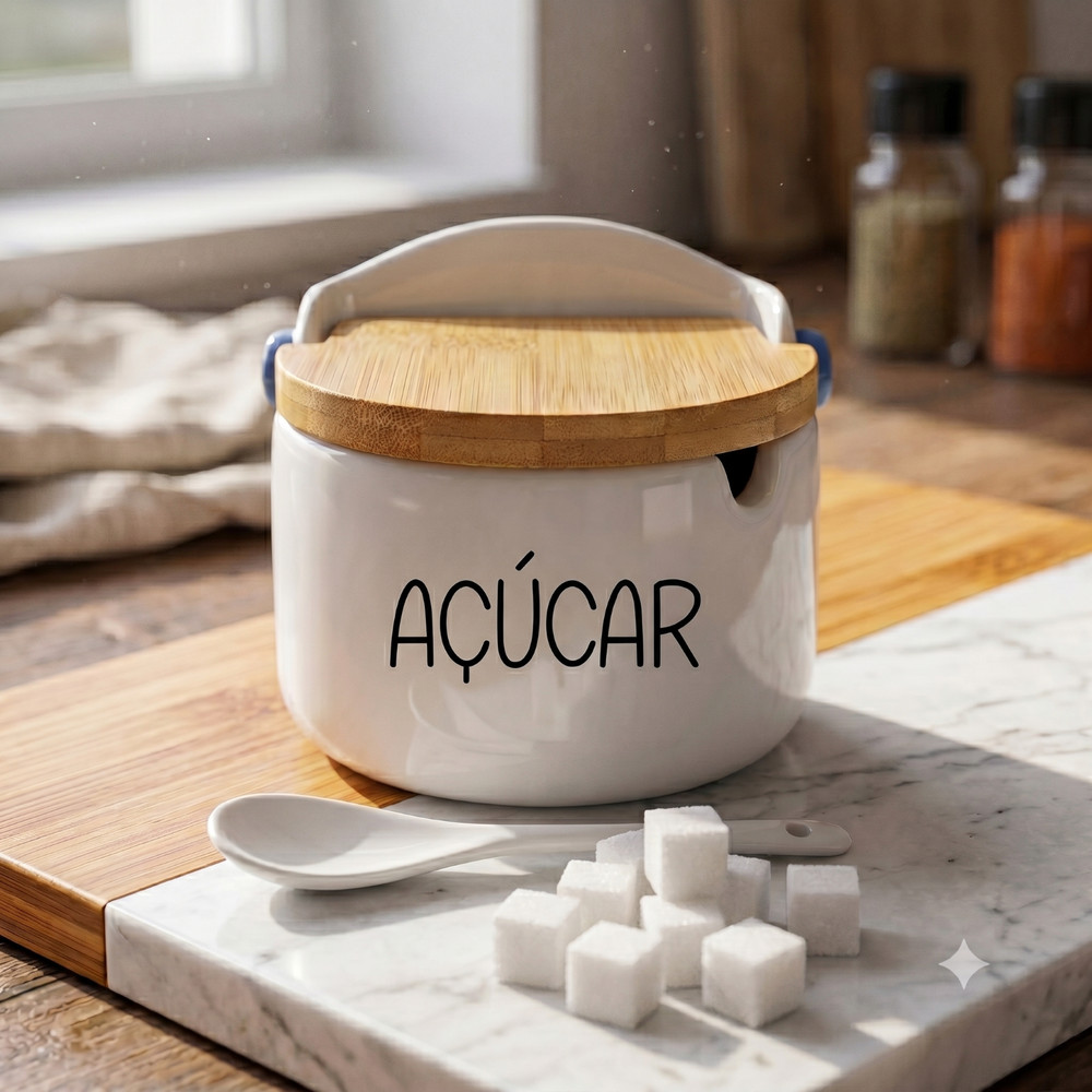 Porta Mantimentos/Condimentos - Branco (250 g) Açúcar