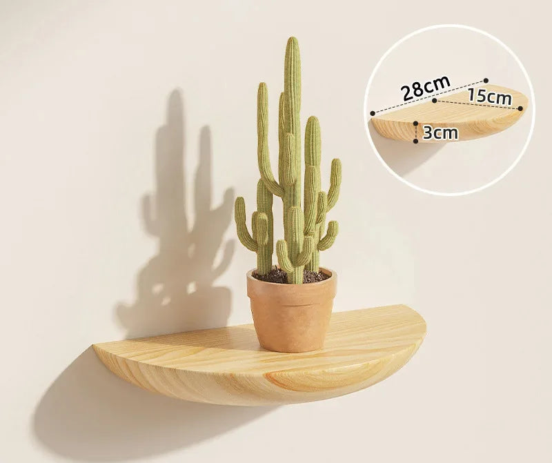Suporte de parede em madeira, resistente e ecológico. Ideal para objetos diversos. Instalação fácil e design natural.