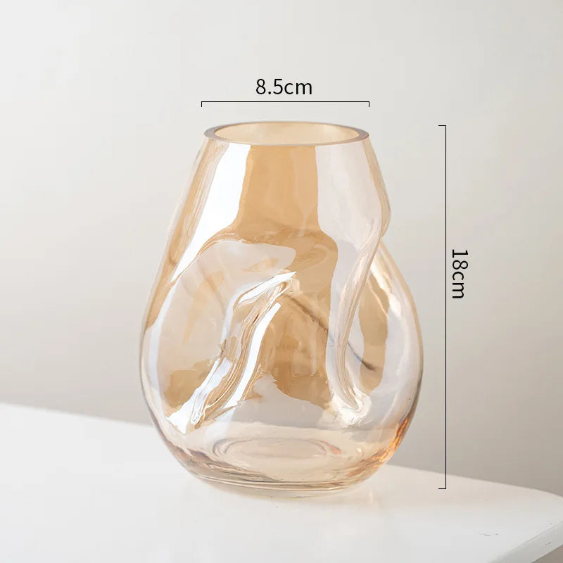 Dimensões do vaso Aura em vidro escultural moderno