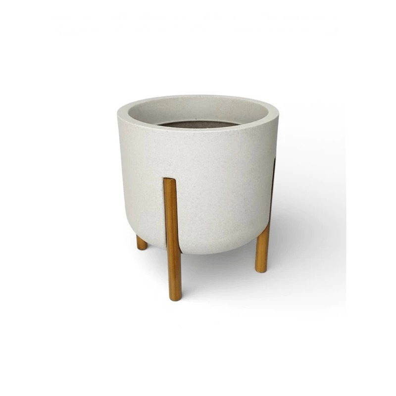 Dimensões do vaso decorativo nórdico com pés de madeira