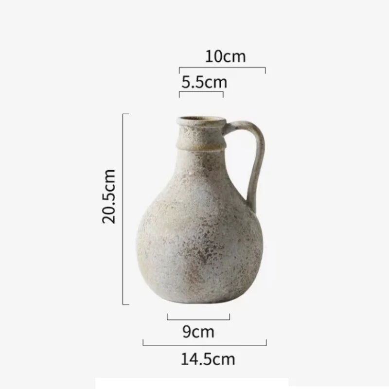 Vaso Decorarti com medidas: 20,5 cm de altura, 14,5 cm de largura total e abertura de 5,5 cm
