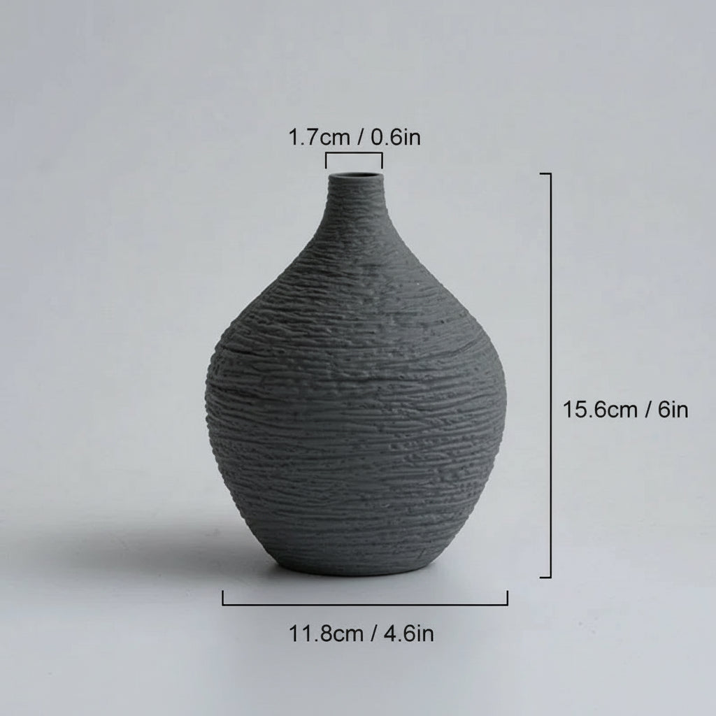 Dimensões do vaso cerâmica Luxury Narrow com indicações de medidas