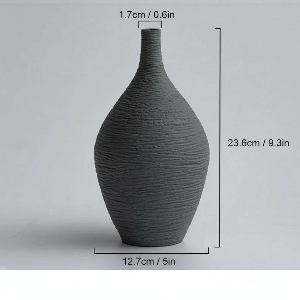 Comparação de tamanhos dos vasos Luxury Narrow em cerâmica boca estreita