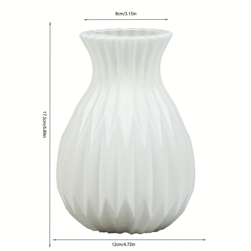 Dimensões do vaso decorativo plástico nórdico com indicações de medidas