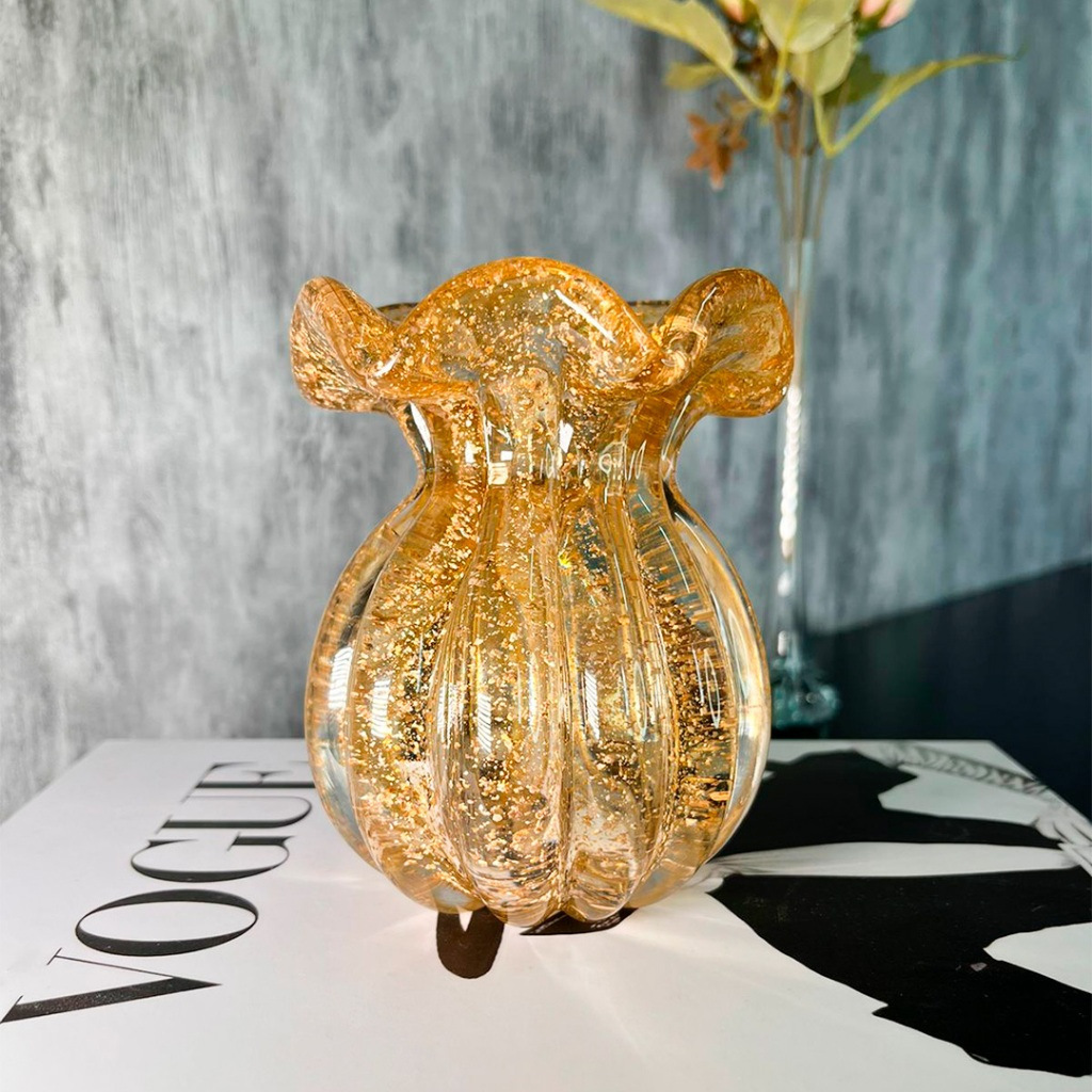 Vaso Murano Trouxinha Cristal Enfeite Decoração Casa Flor Mesa